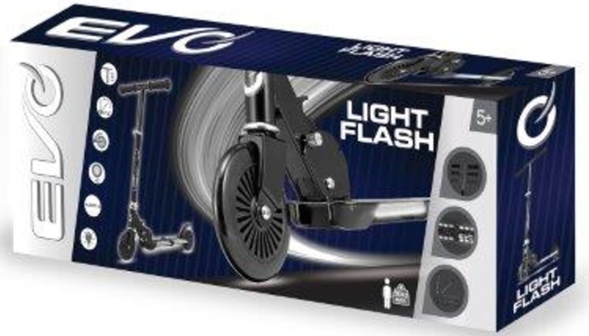 EVO Trottinette pliable et réglable à deux roues pour enfants, avec plateforme lumineuse, couleur noir