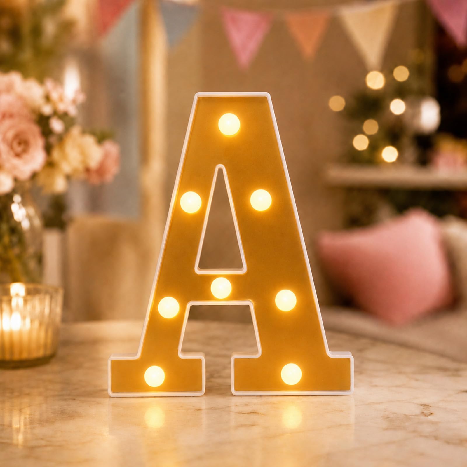 ZingBox LED Buchstaben Lichter, Warmweiß Leuchtbuchstaben Nachtlichter Batteriebetrieben, Leuchtschrift Schriftzug für Mädchenzimmer Kinderzimmer Geburtstag Hochzeit Schaufenster Party Bar Dekoration