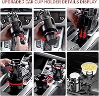 Vista 3 de Expansor de Portavasos para Automóvil 2 en 1 Extensor Adaptador de Portavasos Multifuncional para Automóvil con Base Ajustable Compatible con Hydro