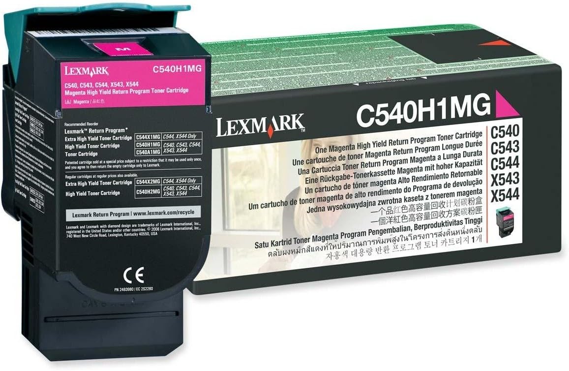 Lexmark C540h1mg Return Program High-Yield Toner, 2,000 Page-Yield, Magenta