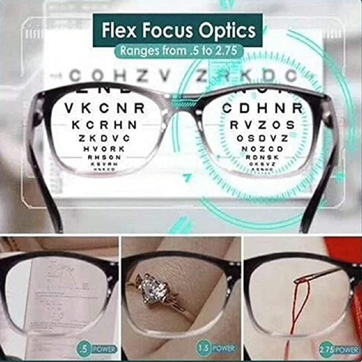 CEPLO Auto Focus Reading Glasses, Blue Light Blocking, Rimless Frame, Adjustable Focus for Men and Women Auto Adjusting Optic Magnifying Readers, Computer Screen (Power Readers) 2