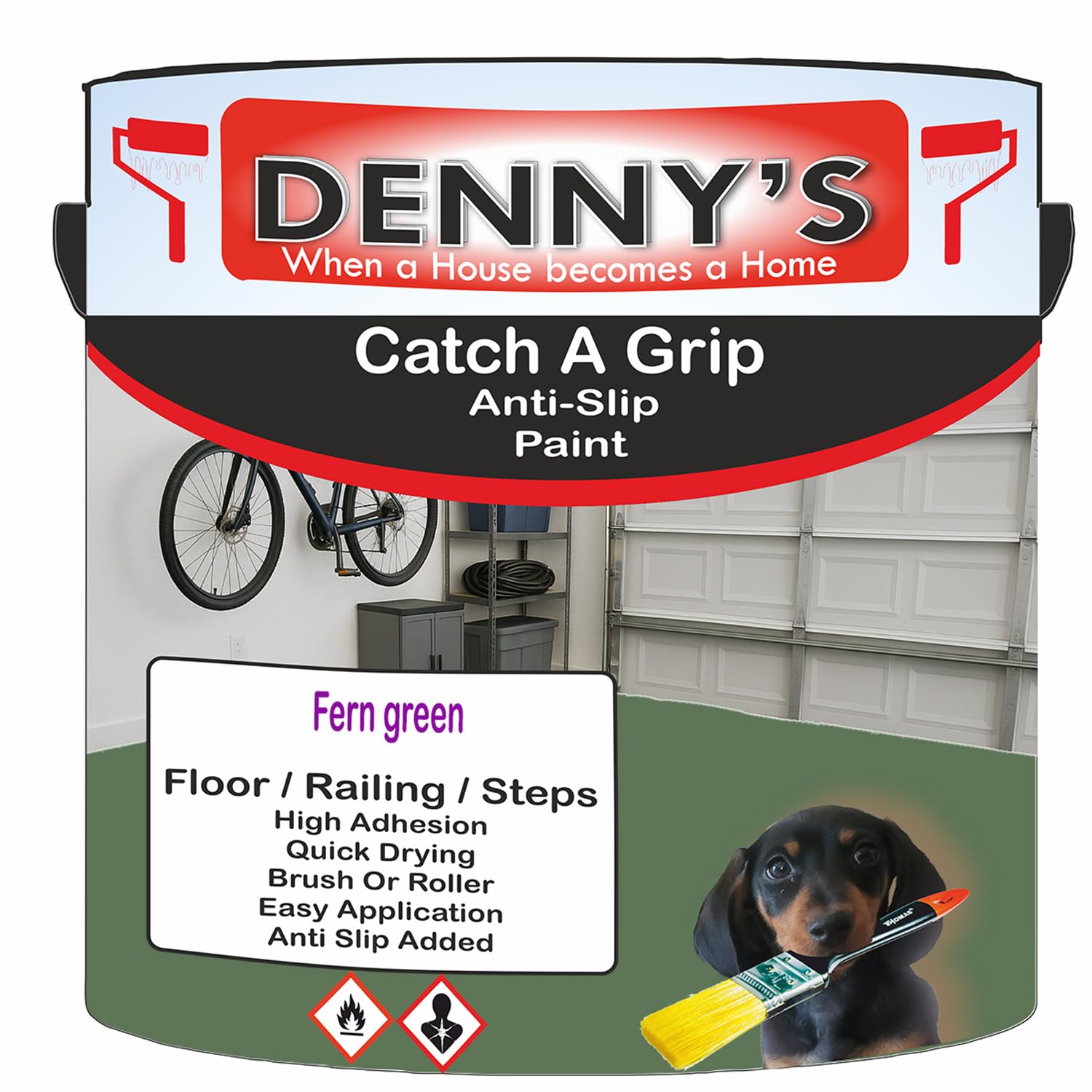 SCOOBYS PAINTS BACK IN THE MIX Catch A Grip Anti Slip Floor Paint – Non Slip Coating for Steps, Railings & Garages – 170 Colours, High Adhesion, Quick Dry, Multiple Sizes (Fern green, 2.5 Litre Tin)