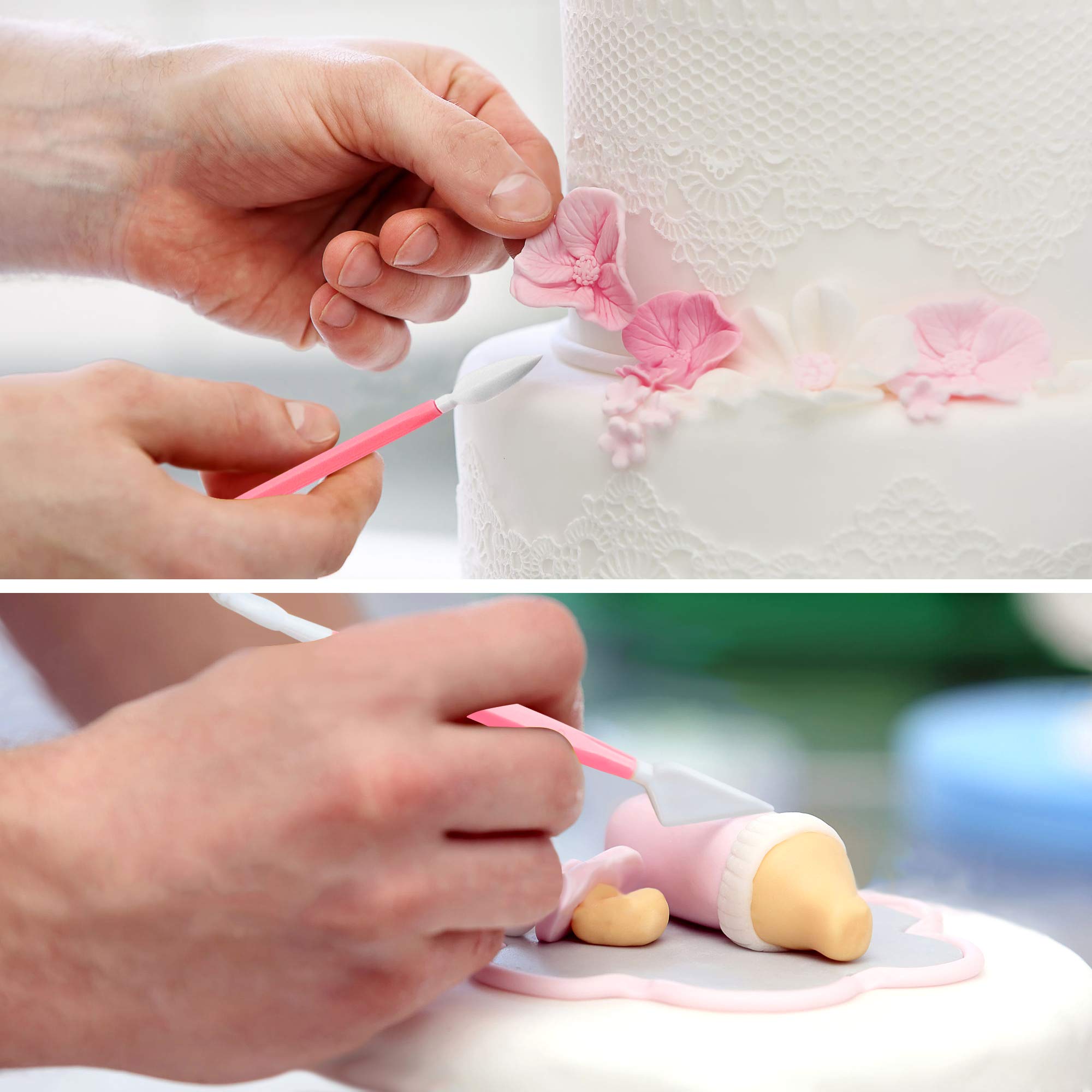MoNiRo, set di 68 stampini per fondente, grandi – Stampi per biscotti da pasticceria – Strumento per modellare torte – Accessori per il retro e fondente – Stampini per fondente e fiori