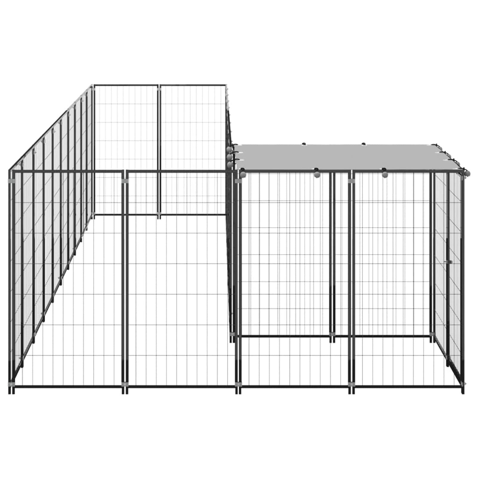 Homgoday Czarna klatka dla psa 7,26 m² stalowa klatka dla psa wewnętrzna klatka dla psa Kennel dla psów klatki dla psów klatki dla psów ogrodzenie dla psa na zewnątrz