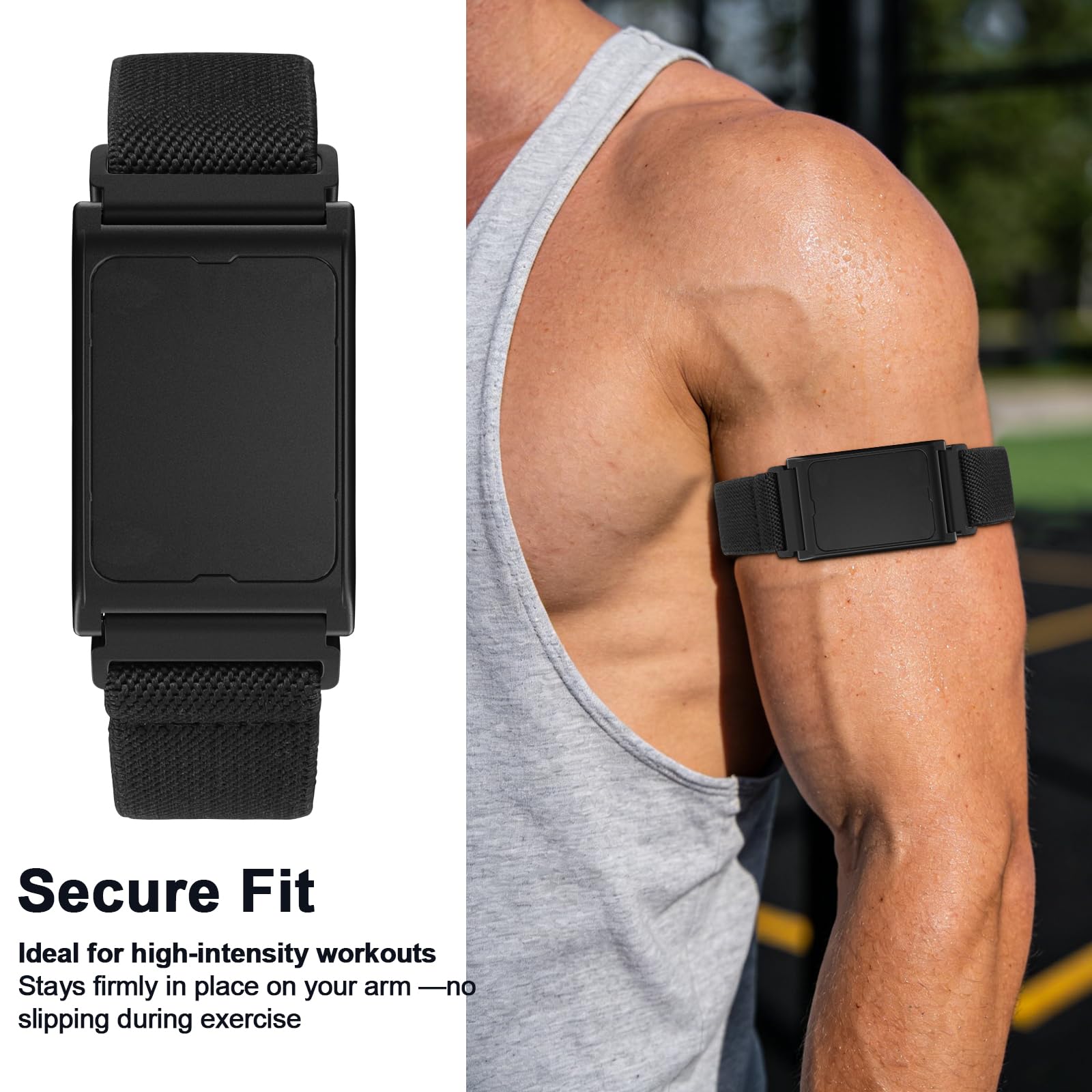 Hexasider Bracciale sportivo compatibile con Amazfit Helio Strap, cinturino in nylon per bicipiti con cassa per Zepp Amazfit Helio, accessori alla caviglia, cinturino di ricambio per uomo e donna - 5