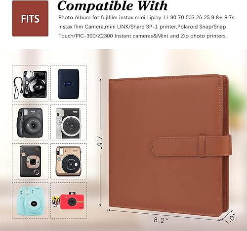 Vista 84 de 256 Álbum de fotos para cámara Fujifilm Instax Mini/Polaroid imágenes de 2 x 3 pulgadas, álbum de fotos de 2 x 3 pulgadas para Fujifilm Instax Mini