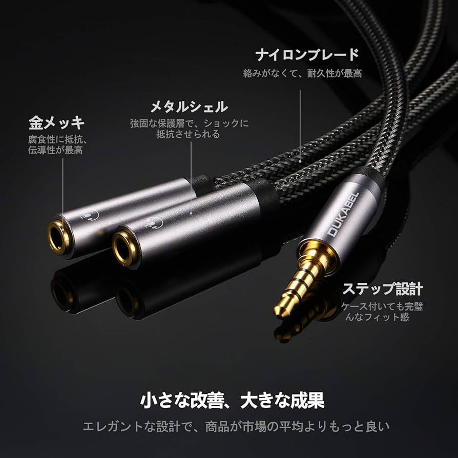 Amazon.co.jp: DuKabel 2分配 ケーブル オーディオ分配ケーブル