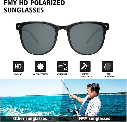 Miniatura 7 de Lentes de sol polarizados para hombres y mujeres, protección UV400, marco TR90, lentes de sol clásicos para conducir y pescar