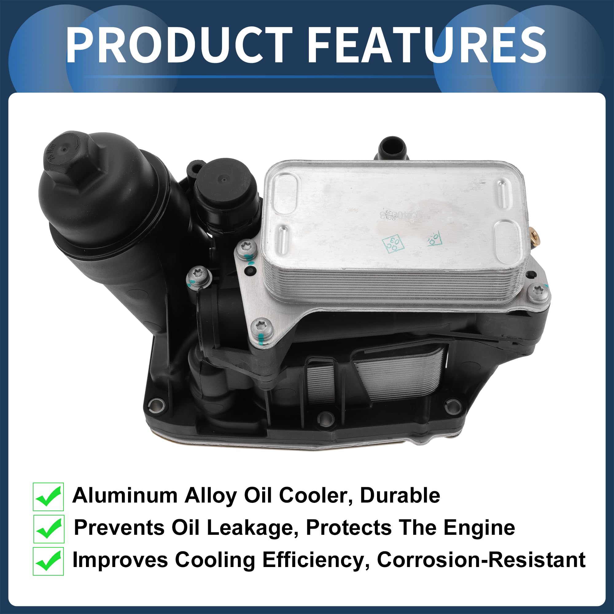 Refroidisseur D'Huile Du Moteur, Adaptateur De Boîtier De Filtre À Huile, No.11428507697/11-42-8-507-697 Pour Bmw X3 X5 328D En Alliage D'Aluminium Amélioré, Ton Argenté, 1 Pièce