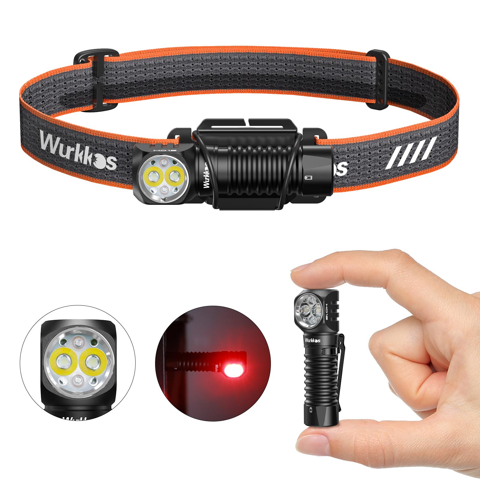 Wurkkos HD12 LED-Stirnlampe ist eine superhelle 850-Lumen-Mini-AA-Stirnlampe mit Wasserdichtigkeitsklasse IP68 und eignet sich für Outdoor-Aktivitäten wie Laufen und Angeln