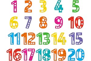 20 Jumbo Colorful Number Cutouts for Classroom Wall Decorations