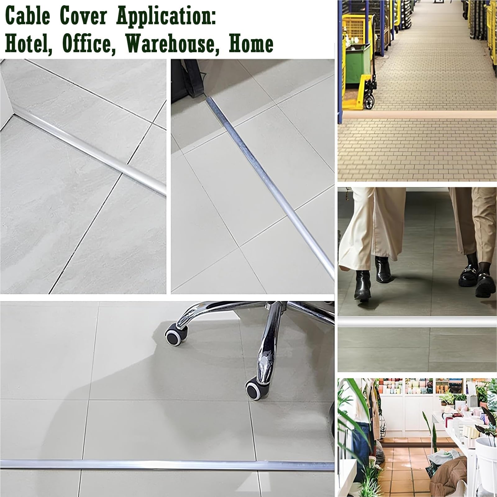 calpestabile passacavi 50 80 120 150 180 Cm Lunghezza Canalina Di Protezione Del Cavo/Copricavo Semicircolare, In Lega Di Alluminio Per Scrivania Del Computer(L W H 150cm x 55mm x 15mm)