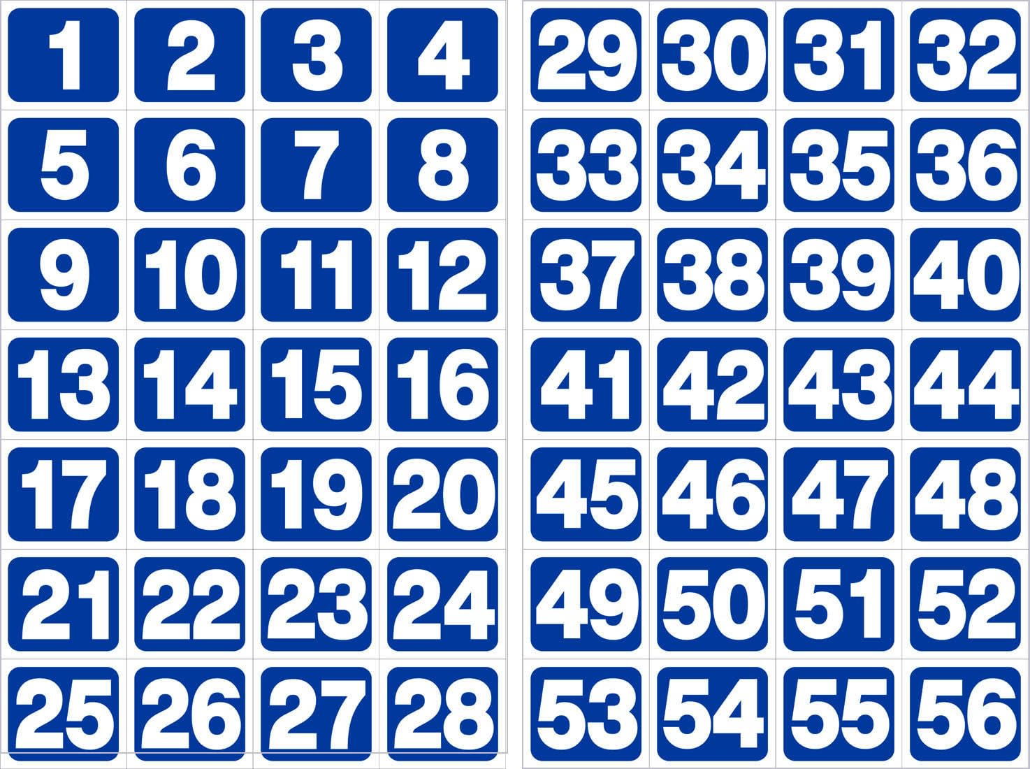 ShubhFly Blue Number Stickers 1 to 56 for Room Car Kids 3x2.5 INCH Waterproof Adhesive Stickers (B0CN91WRC8) Amazon Price History, Amazon Price Tracker
