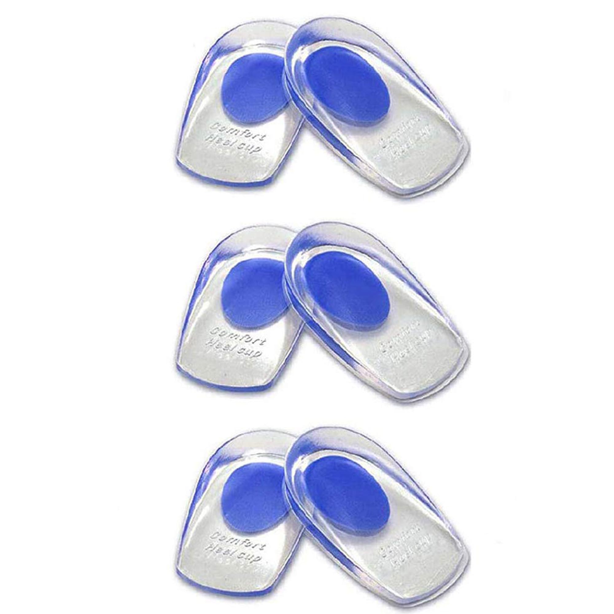 ZLMC 3 Pack Silicone Gel Heel Pads, Pair of Heel Cushion Shoe Inserts, Gel Heel Insoles for Heel Pain, Bone Spur, Achilles Pain, for Women & Men, Pain