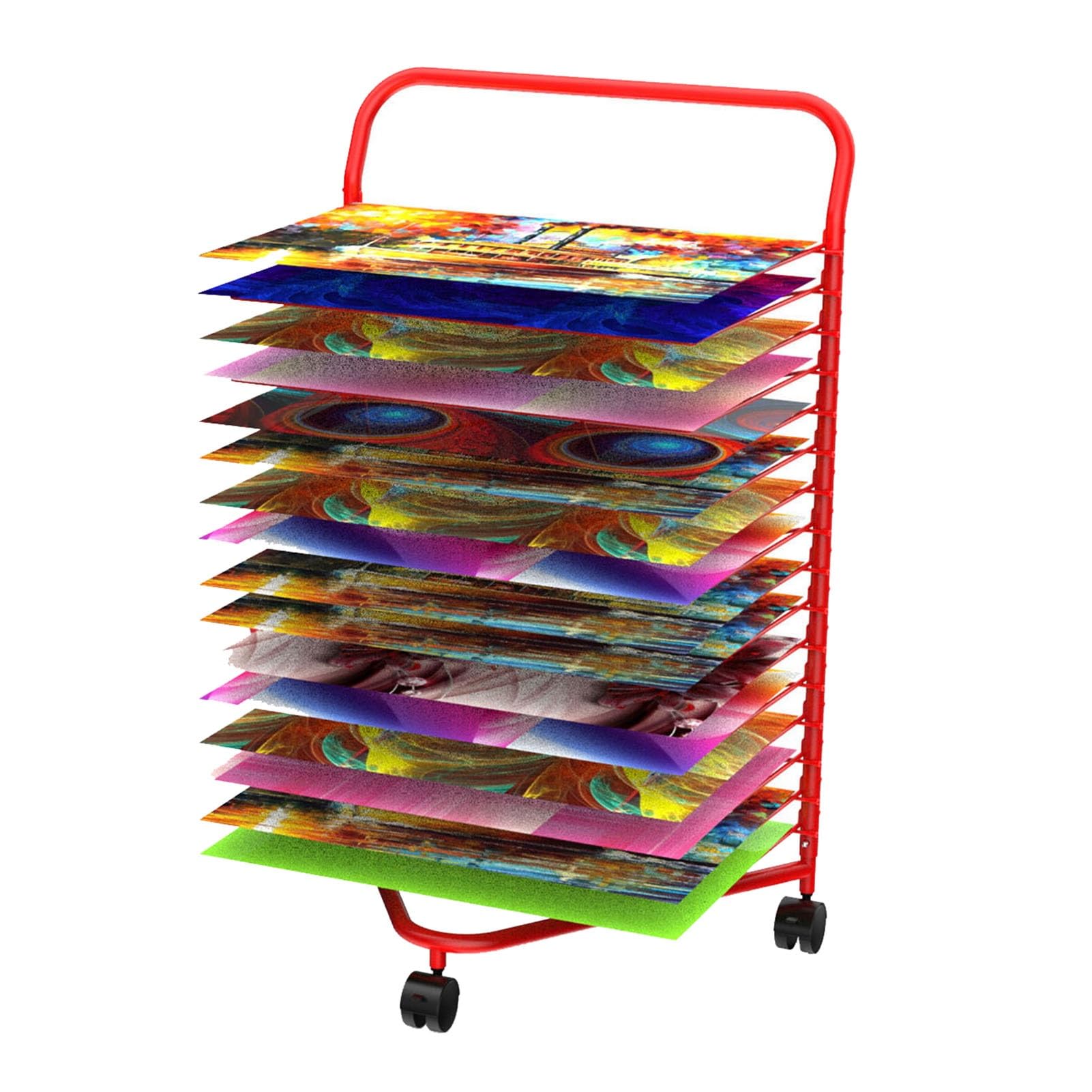 Organisation de studio d'art efficace grâce au support de rangement mobile