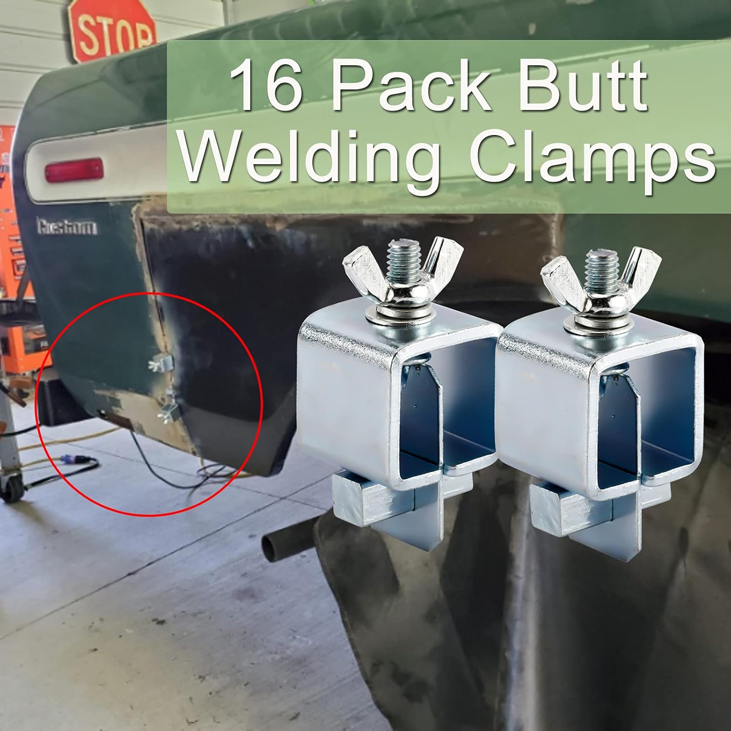 Toolly 16 Pack Butt Welding Clamps - Small Welding Clamps Auto Body Panel Clamps for Edge to Edge Welding