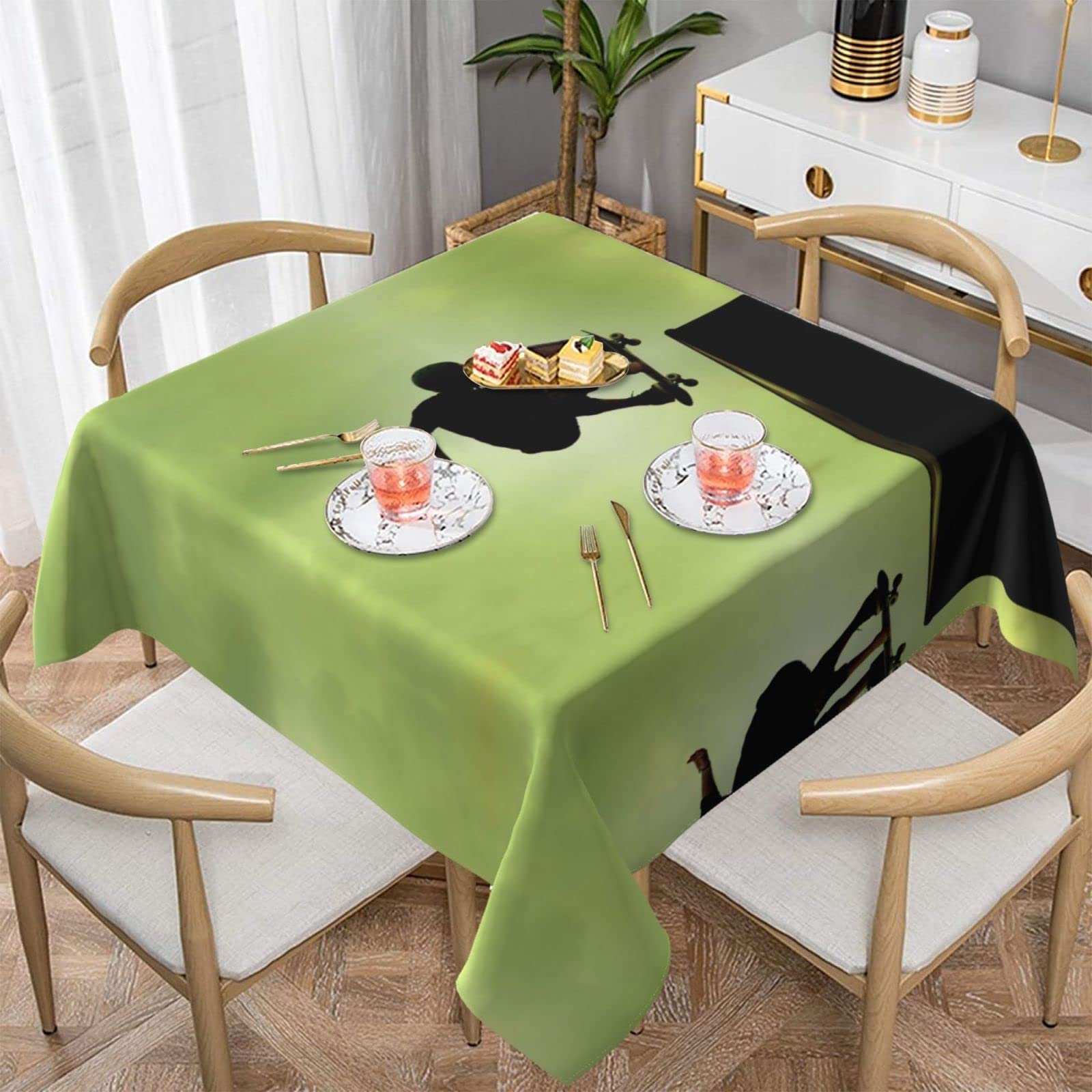 Lawenp Skateboard Square Wrinkle-Free Table Cloth Cover Table Decorative for Wedding Dinning Party Banquet Tabletop