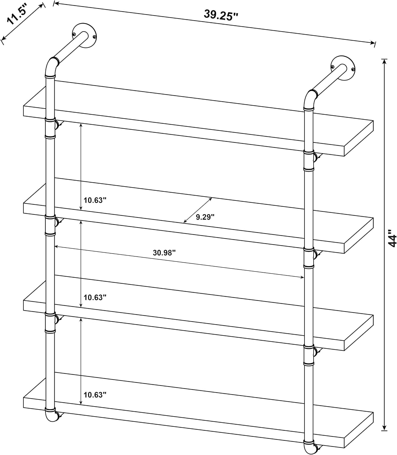 Coaster Home Furnishings Elmcrest 39-inch 4-Shelf Wall Bookshelf Grey Driftwood 804427