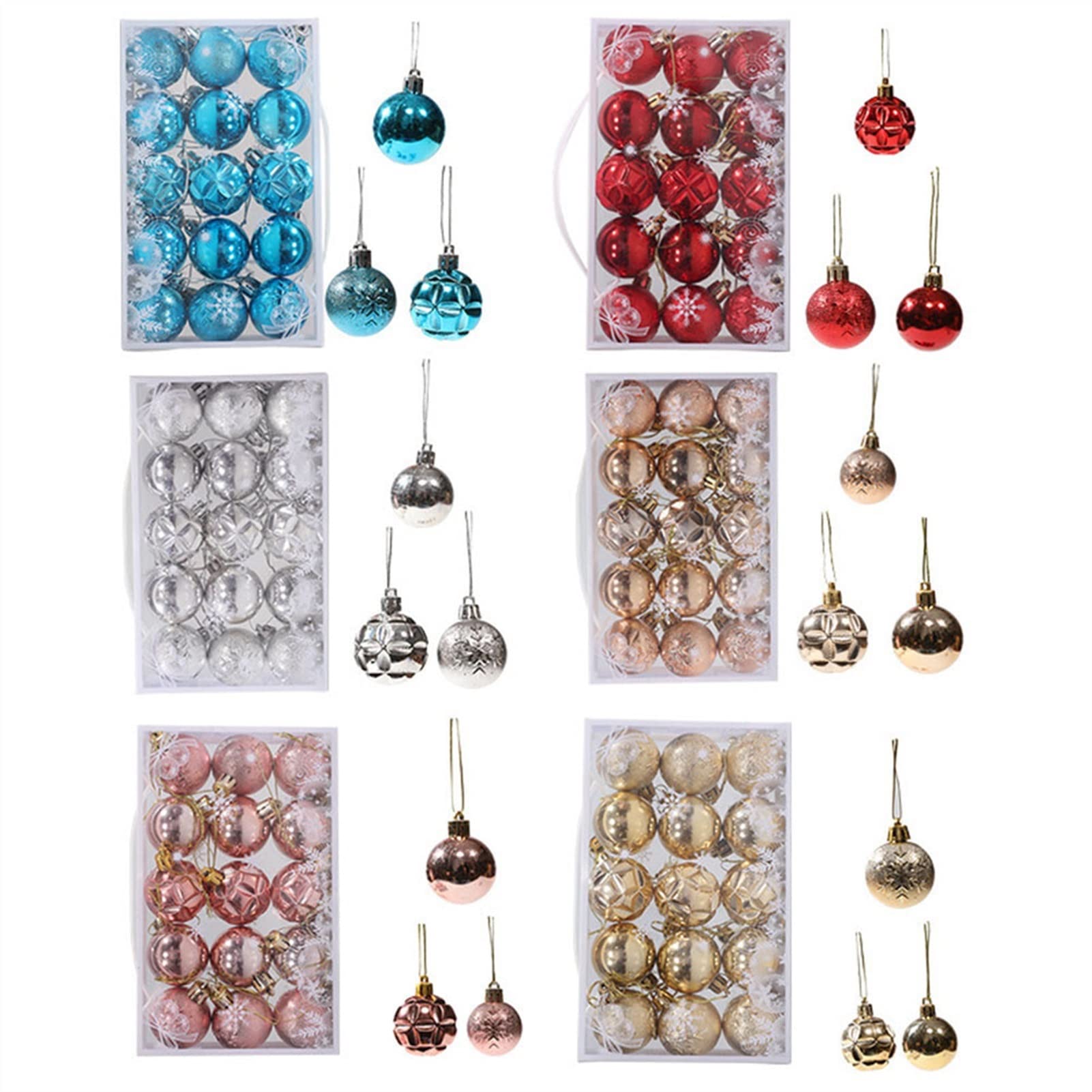 Weihnachtsschmuck, Weihnachtskugel, Weihnachtsbaumkugel, Neujahr 2021, Geschenk, Weihnachtskugel, Rot, Gold, Silber, Rosa, Blau, zum Aufhängen, für Zuhause, Party, Dekoration, 15 Stück, Weihnachtsku