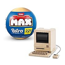 Collezione di mattoncini MAX Premium Retro (fino a 221 pezzi, 6 da collezionare) di ZURU. Mattoncini per adolescenti, adulti e collezionisti(computer, 1 capsula).