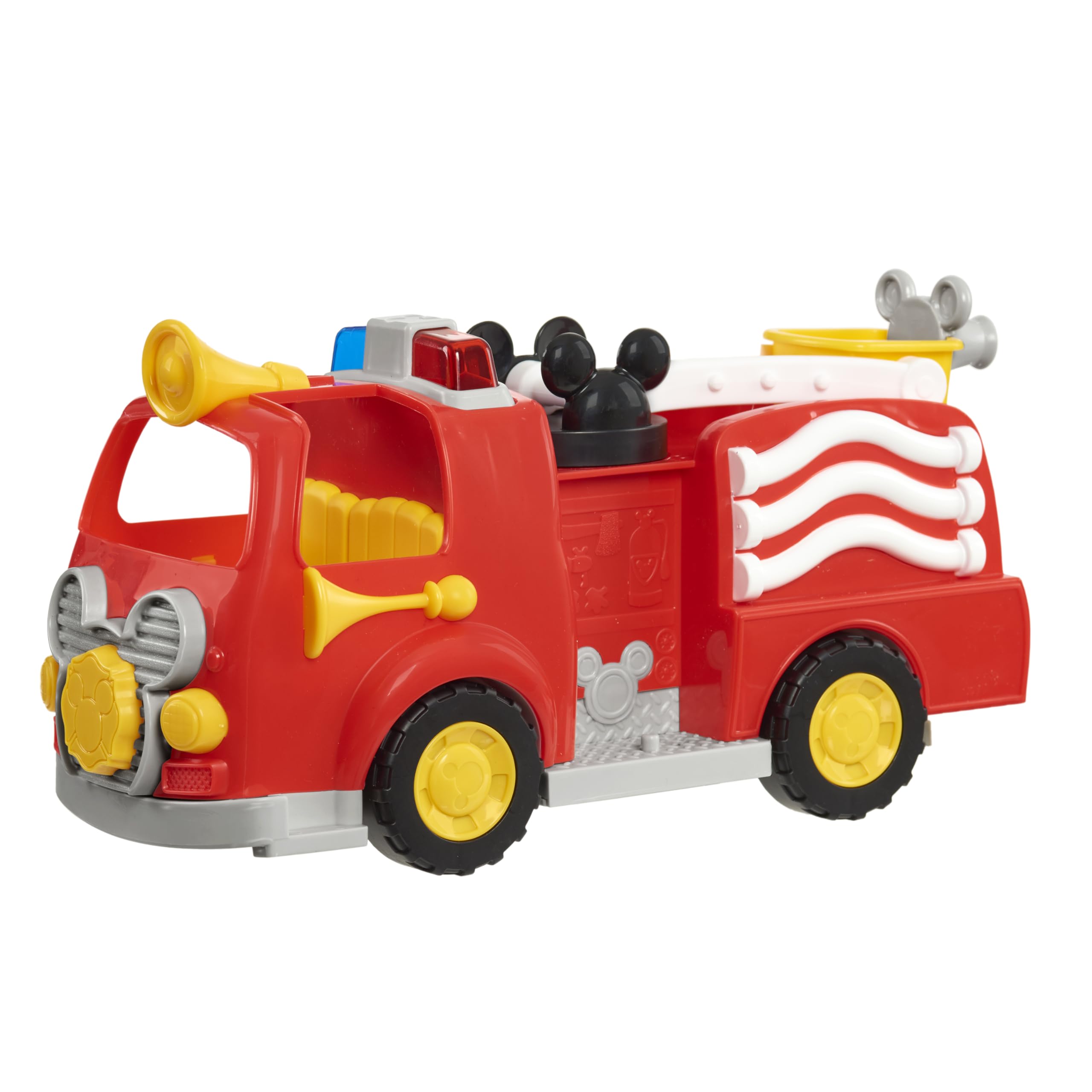 Just Play Mickey Mouse de Disney, camión de Bomberos de Mickey, colección temática de Figura y vehículo con Luces y Sonidos, Juguetes para niños a Partir de 3 años