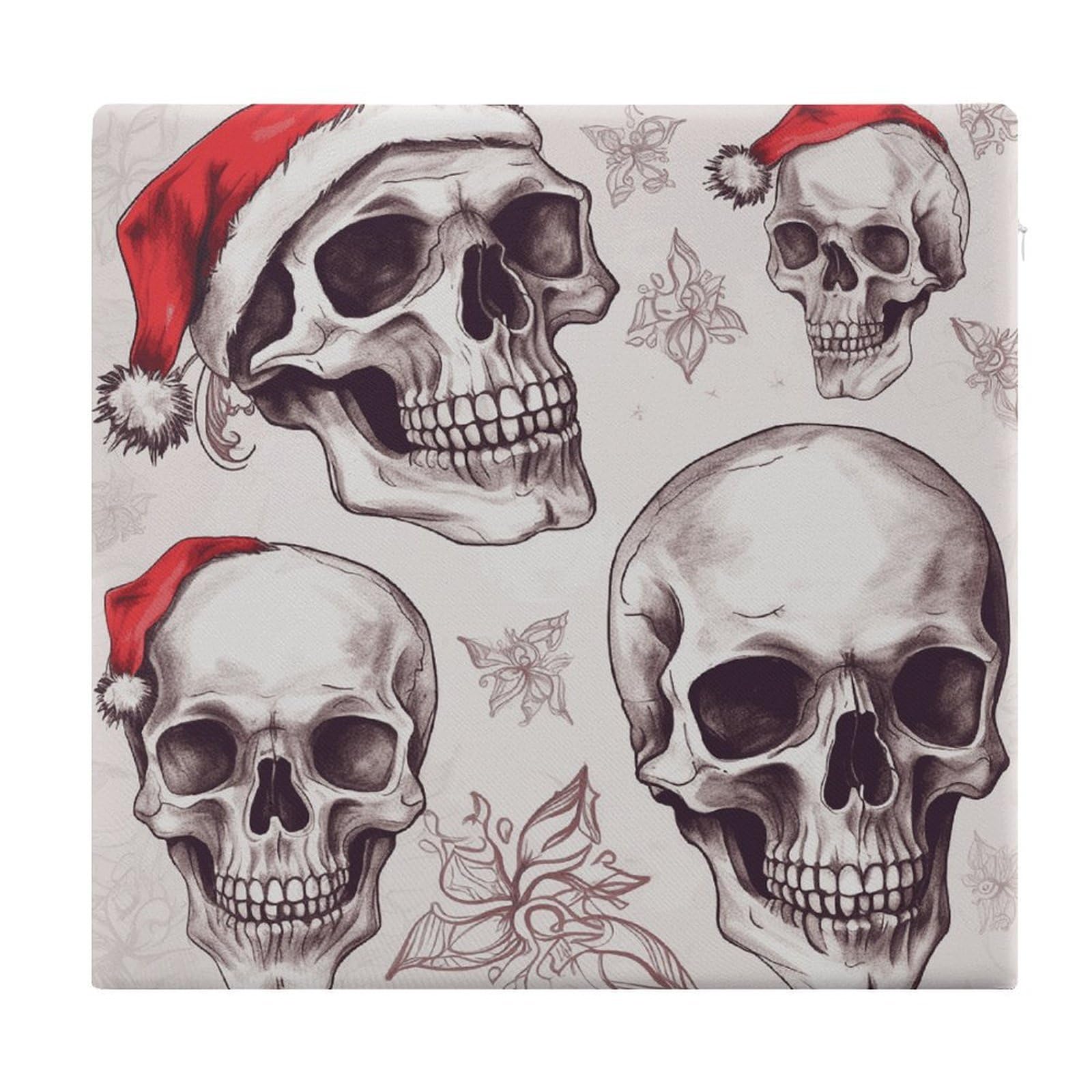 Adfgyerh Style Sketchy Skulls Cushions Memory Foam For Adults, Seat Cushion Chair Pads Soft, Square Pillows For Dining, Kitchen, Office, Patio Chairs