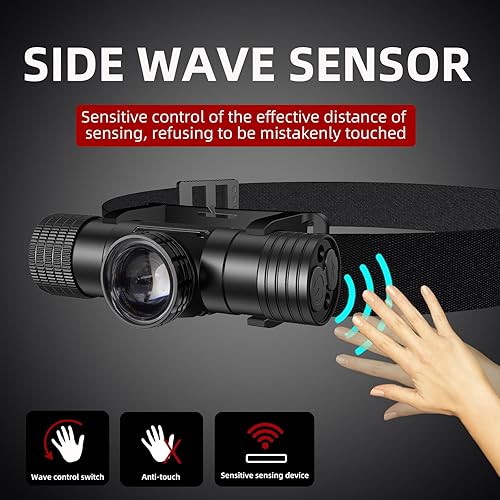 Miniatura 4 de Linterna frontal recargable, faros superbrillantes con zoom, IPX6 impermeable, 6 modos de luz LED recargable, linterna de larga duración,