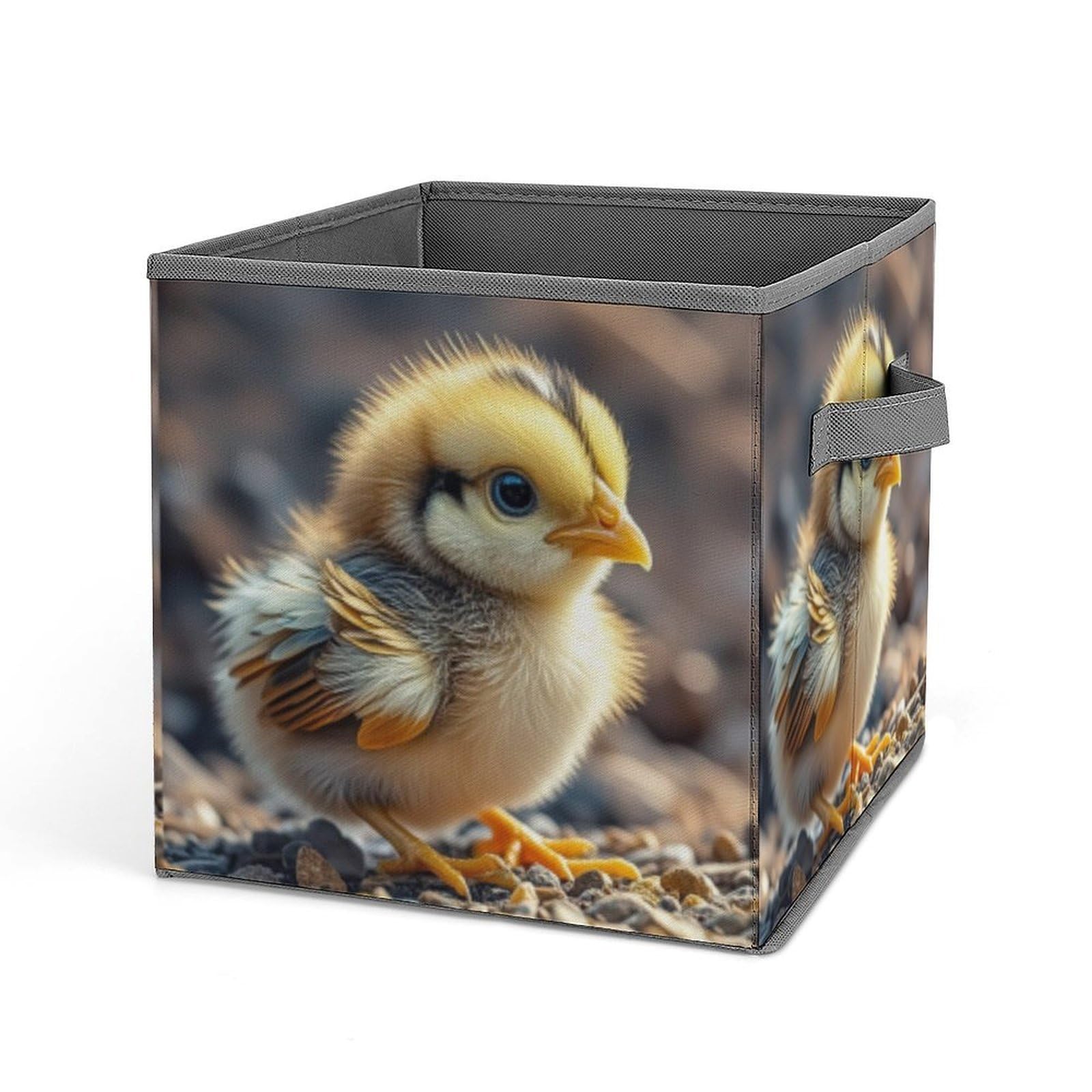 VstaDank Chicken Chick Storage Bin Collapsible Storage Cubes Organizer Oxford Cloth Storage Box with Dual Handles Large Stackable Closet Storage Bins for Sheets Hat Sweater