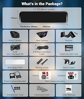 yudai 1173 　PORMIDO PRA105 Amazon.com: PORMIDO OEM Rear View Mirror Camera with Auto