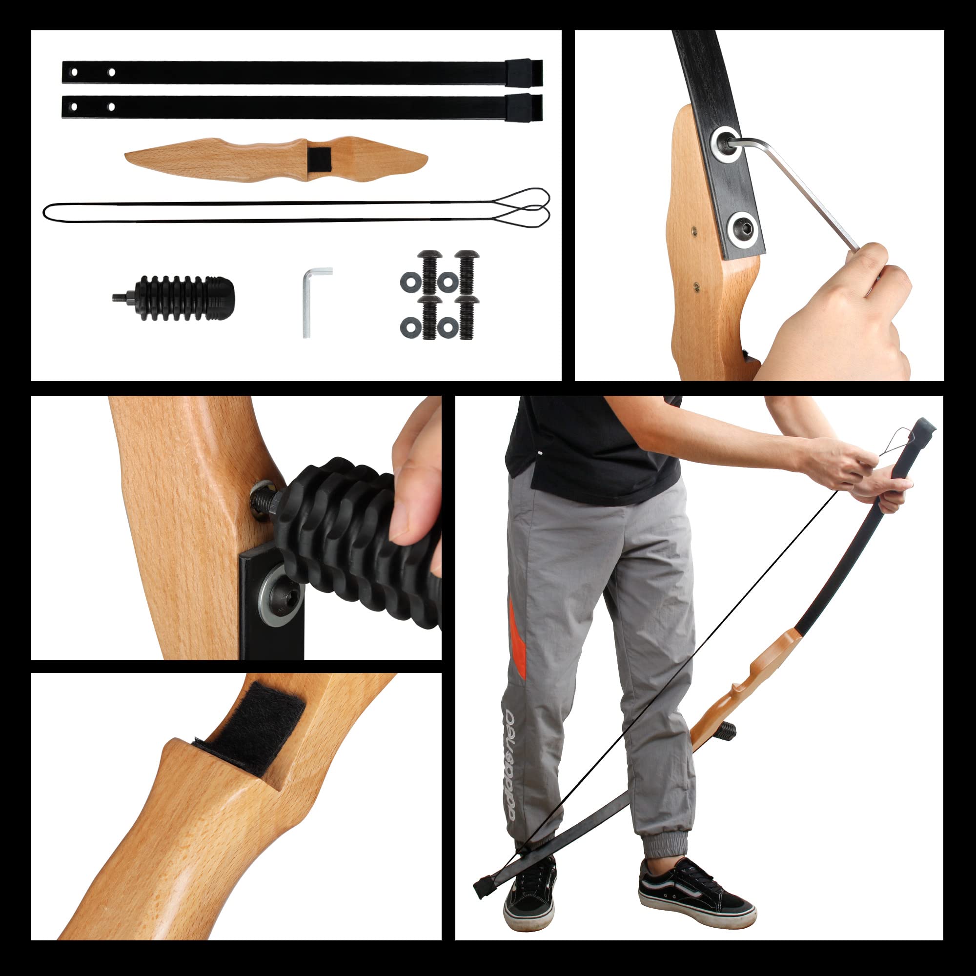 Arco ricurvo Set di Archi e frecce 30 libbre Frecce da Allenamento Pratica al Bersaglio Sport all'Aria Aperta Regalo Creativo per tiro con L'Arco Principianti Attrezzatura di …