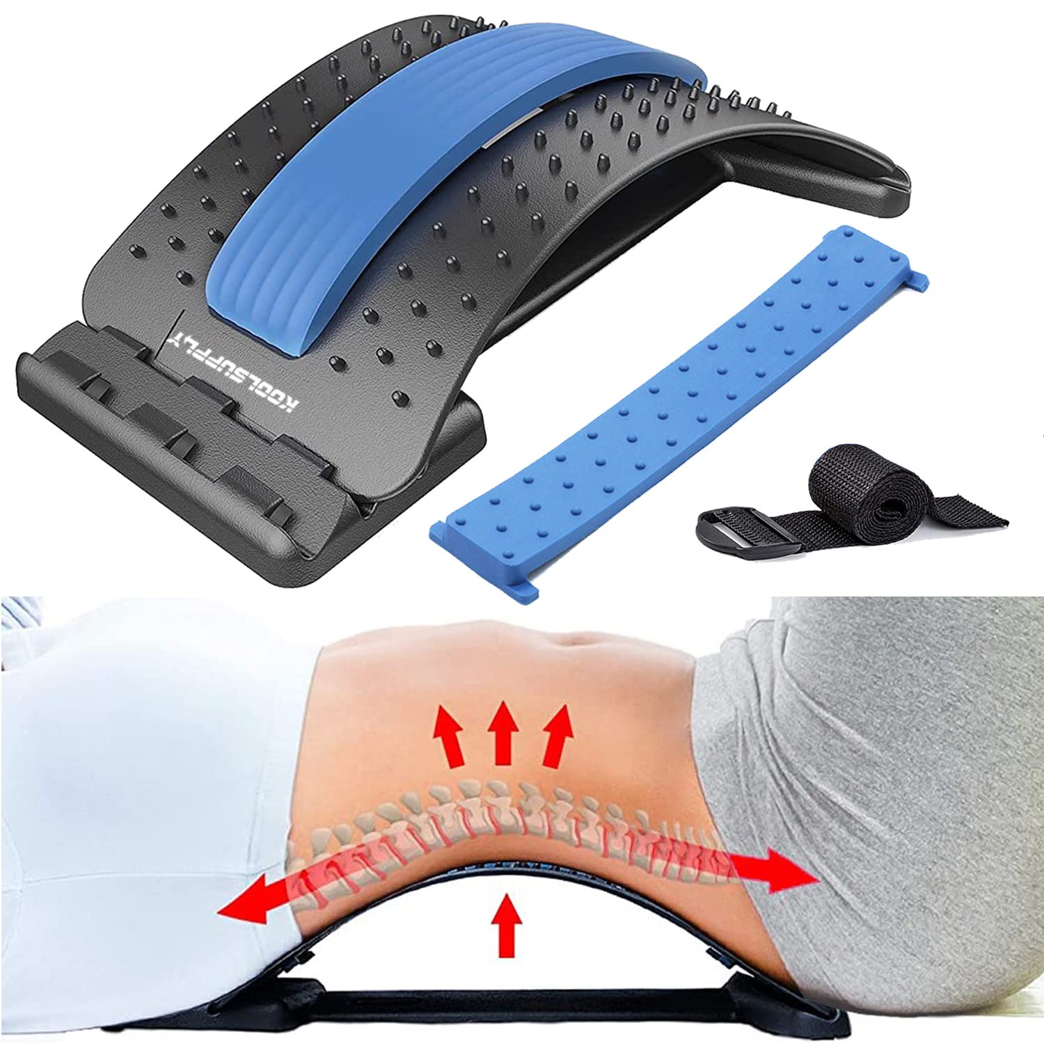 Back Cracking Device, Koolsupply MultiLevel Lower Back Stretcher