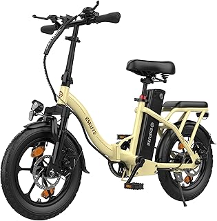 ESKUTE D100 Bici Elettrica Pieghevole 16"×2.50", Batteria Rimovibile 36V 13Ah, Bicicletta Elettrica 250W per Adulti, Velocità 25 km/h, Autonomia 50-100 km, Ebike Urbana con Supporto Smartphone USB
