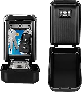 TEUEN Safe and Sturdy Lock Box for House Key, Waterproof Wall Mounted Key Lock Box for Outside, 4-Digit Combination Resettable Large Capacity Lock Box for Keys for Home, Realtors, Garage, Apartment