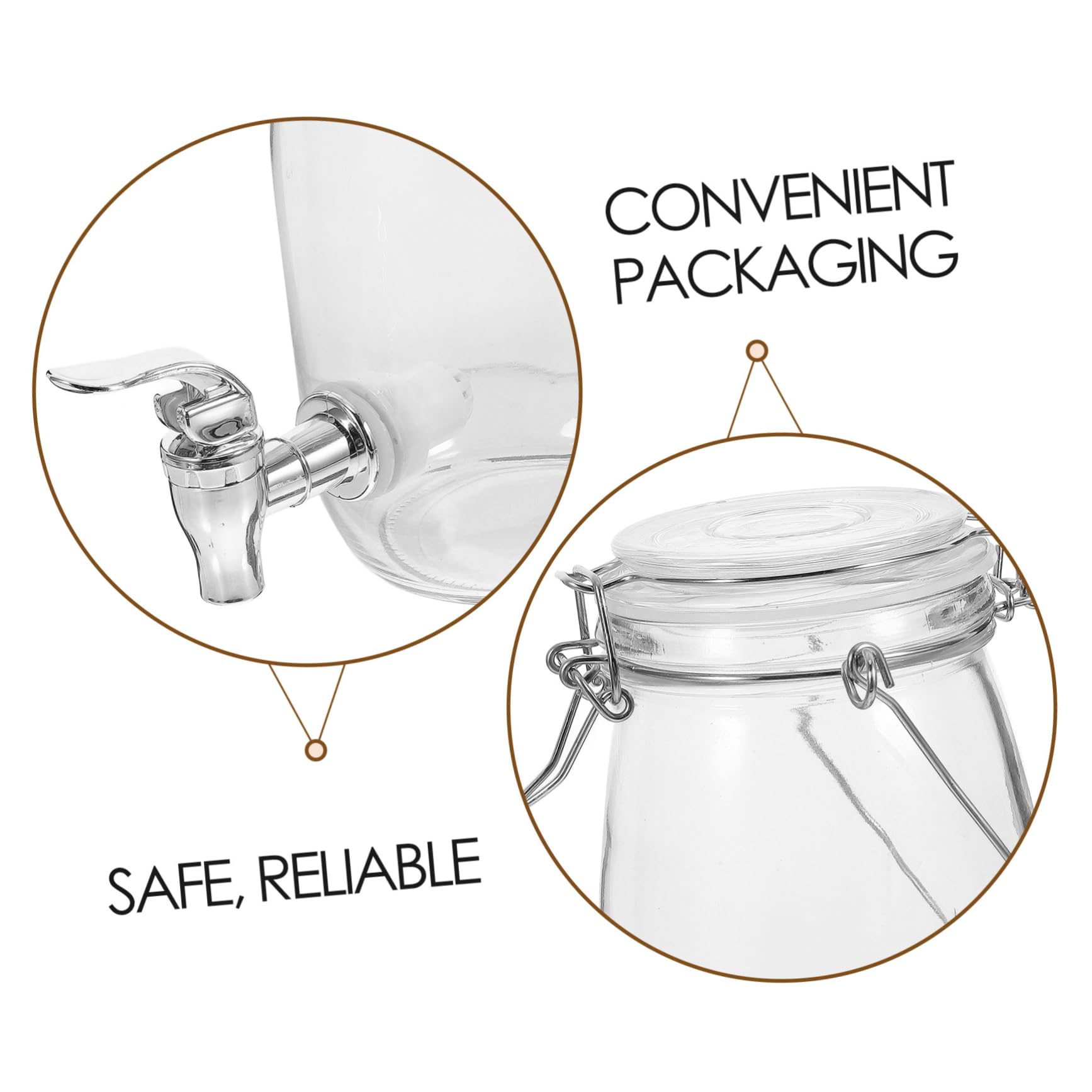 ABOOFAN Dispenser Vetro con Rubinetto da 1,5l per Cucina con Design a Rubinetto e Chiusura Ermetica in Vetro e Abs per Conservare e Servire Bevande