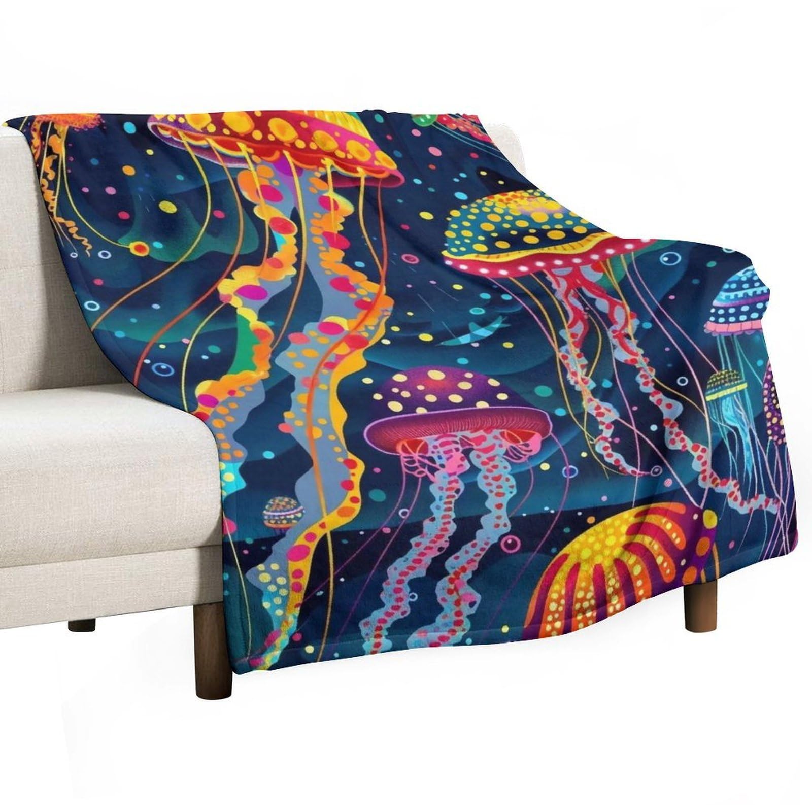 YHGSREUOH Yayoi-Kusama-Jellyfish_04 Flannel Blankets Fleece Soft Throw Lightweight Plush Gifts for Couch, Bed, Cozy Sofa Plush, Chair, Lovers 80x100cm(30x40in)