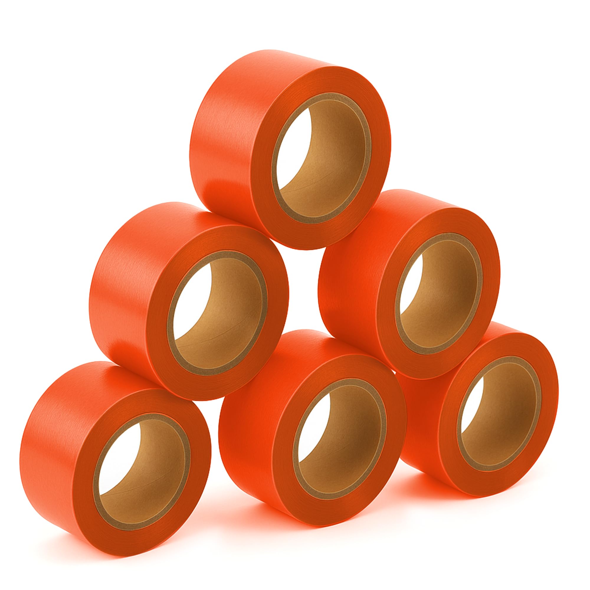 SINGHAL 5 Pack Orange Flagging Tape, 1" x 750 ft Length – Highly Visible Survey Tape for Marking & Barricading | Non-Adhesive Trail & Tree Marking
