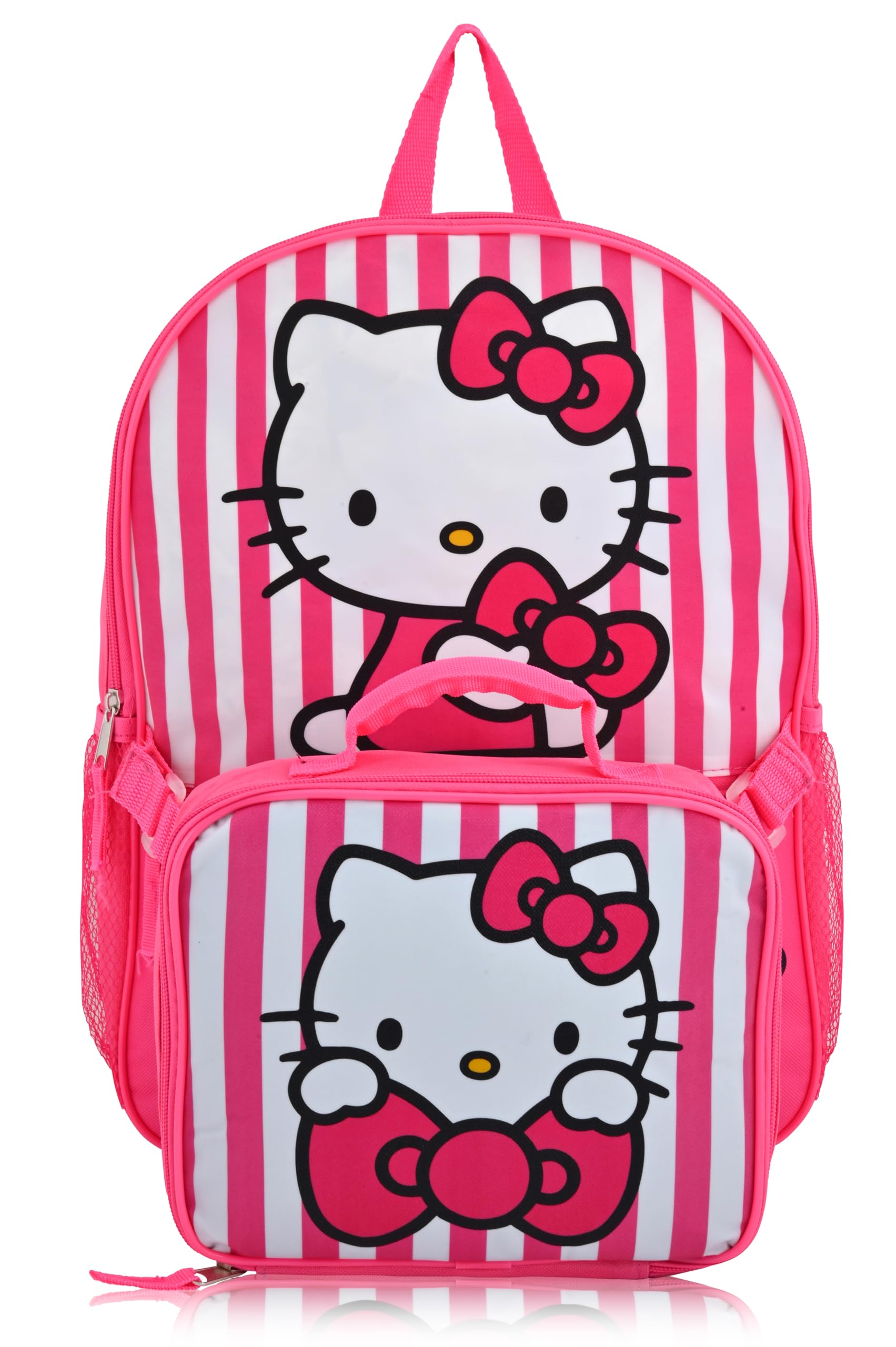 Fast Forward Sanrio Hello Kitty Backpack With Lunch Box for Girls | Hello Kitty Insulated Lunch Bag Lunch Box for Girls, Boys, Toddlers | Hello Kitty Pink Backpack for School and Reusable Lunchbox
