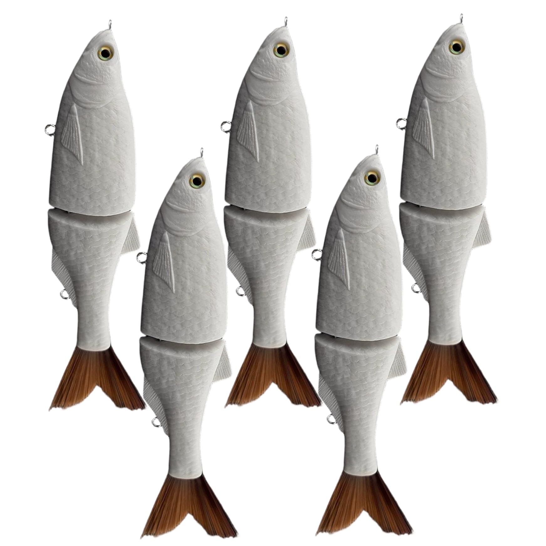 Señuelos de Pesca, señuelos de Pesca en Blanco sin Pintar, Escamas de Pescado talladas a Mano, Cola de filamento, Cebo Dorado para lubina, Trucha, Lucio, crankbait, de en Blanco, s