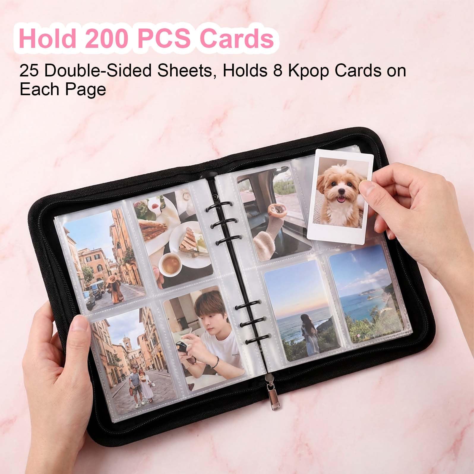 Carpeta Photocard Kpop A5 6 Anillas 25 Páginas 200 Cartas Álbum Porta Cartas Colección