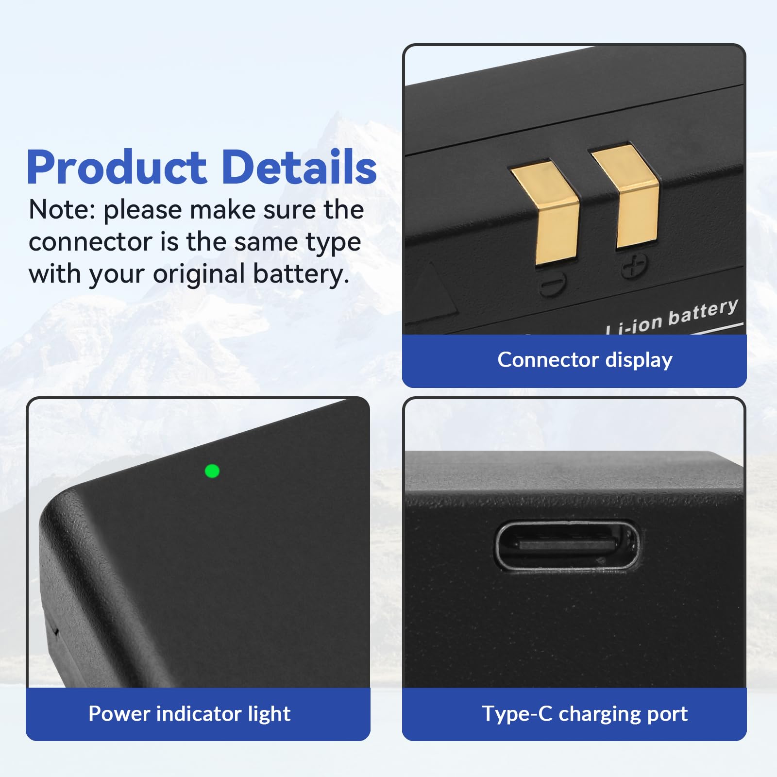 K KYUER VB18 Flash Batterie pour Godox V850 V860 V850II V860II Series, 2250mAh Batterie Compatible avec V860II-N V860II-C V860II-S V860II-F V860II-O, Neewer TT850, TT860 Speedlite Flash, Type-C Cable