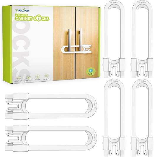 TRILINK Lot de 6 Bloque-Placards Coulissants en Forme de U