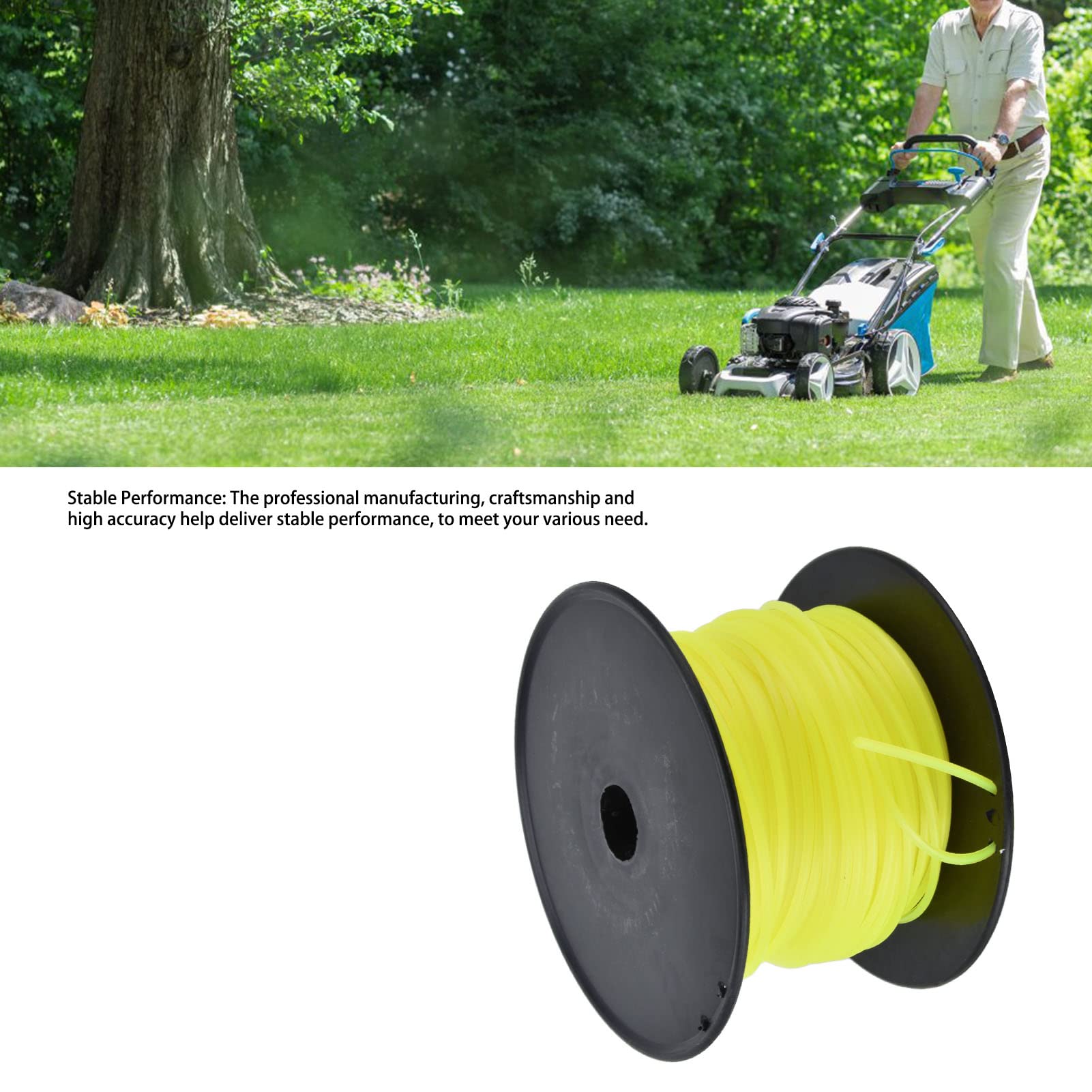 Ausla Filo Quadrato per Decespugliatore da 3 Mm, Materiale in Nylon, Design Durevole, Prestazioni Efficienti per Tagli Pesanti nella Cura del Prato e nel Giardinaggio (70 Metri)