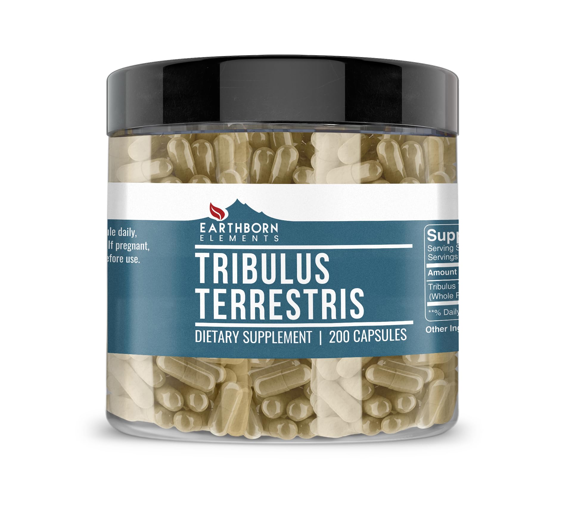 Earthborn Elements Tribulus Terrestris 200 Capsules, Pure & Undiluted, No Additives