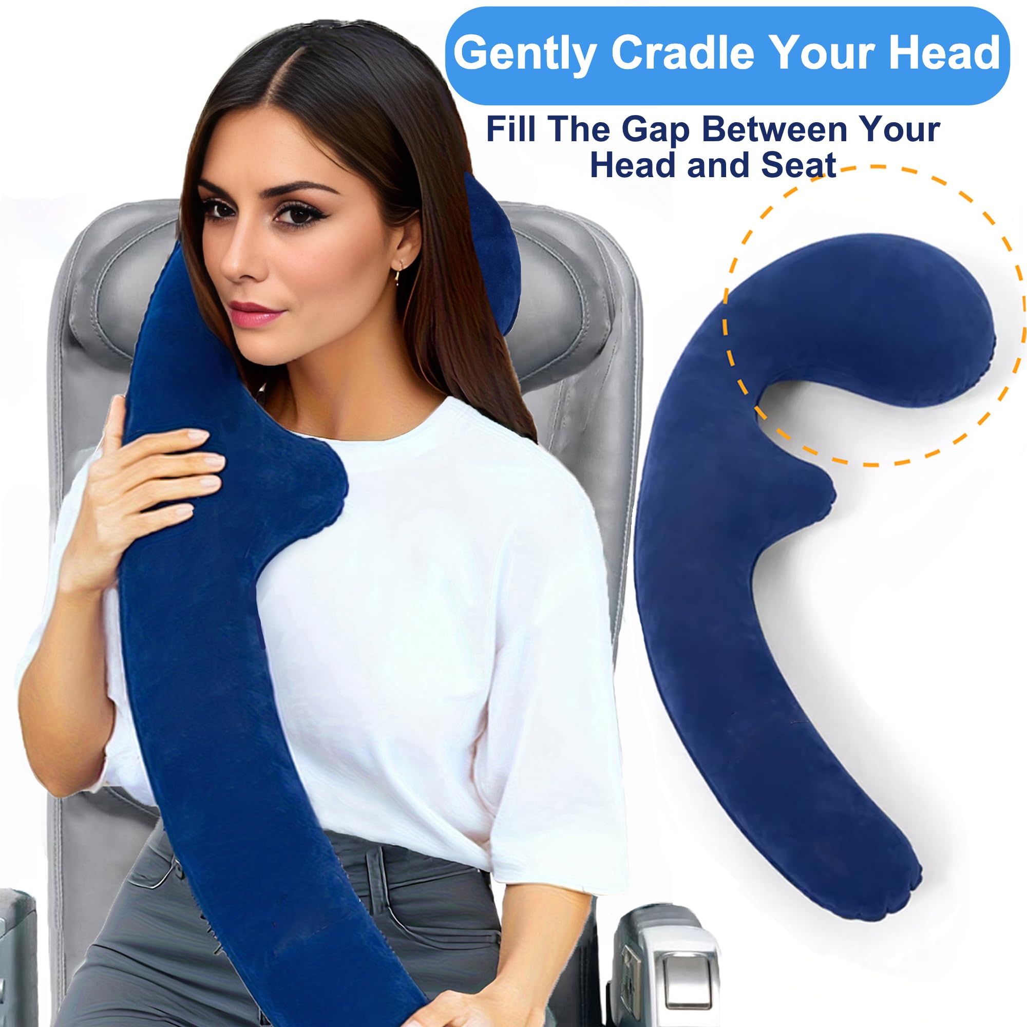 Inflatable Neck Pillow for Traveling on Plane, Inflatable Travel Pillows for Airplanes, Inflatable Body Pillow, Travel Pillow for Kids, Kids Body Pillow, Inflatable Airplane Pillow for Long Flights