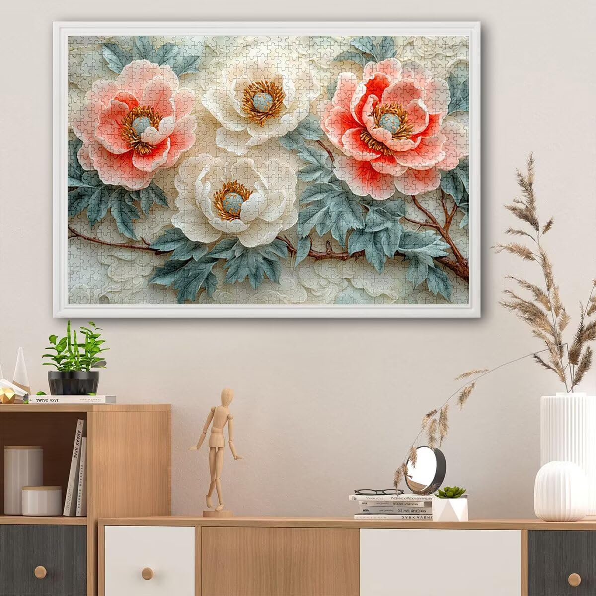 Puzzle 1500 elementów retro, puzzle 1500 elementów dla dorosłych, gra edukacyjna dla dorosłych, grube i wytrzymałe drewno, puzzle do dekoracji, prezent dla kobiet i mężczyzn, motyw: Kwiat P-35