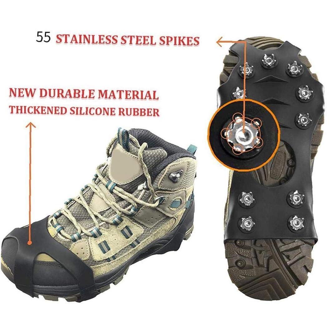 Eisgriffe Schnee Steigeisen Traktionsklampen Schuhstiefel Greifer Anti Slip 10 Stollen Spikes für Winterwandern