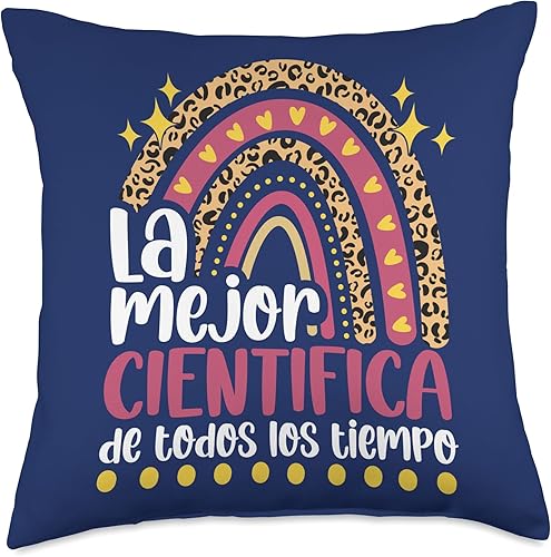 Regalo Original Para La Mejor Cientifica Regalos La Mejor Divertido Mujer Académica Científica Throw Pillow, 18x18, Multicolor