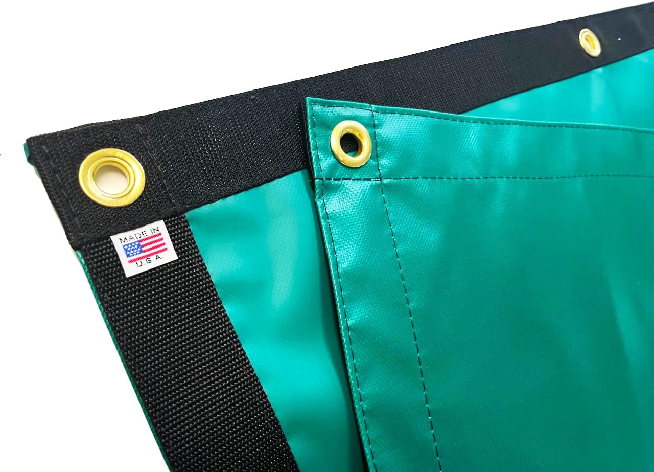 Tarp, Heavy Duty, Waterproof, 18 Oz. Vinyl w/Reinforced Edges (3' X 4' Feet, Green)