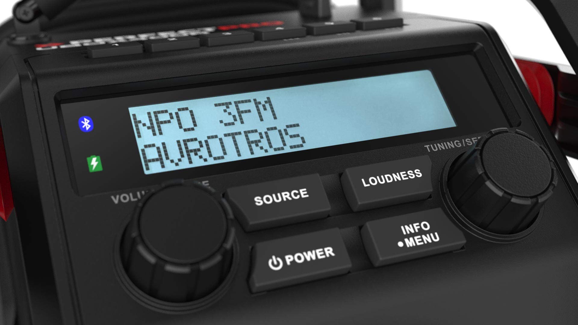 PerfectPro Baustellenradio UBOX400R, DAB+ und UKW-Empfang, Bluetooth, MP3, Radio mit AUX-Eingang, Stoßfest, Wiederaufladbar, Netzstrom und Akku, IP64, UB400R2