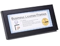 Creative Picture Frames [3.5x8.5bk] Professional Black Business License Certificate Frame, Holds 3.5 by 8.5 inch Media, Self-Standing with Wall Hanger